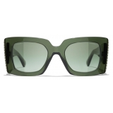 Chanel - Occhiali da Sole Quadrati - Verde Scuro - Chanel Eyewear