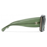 Chanel - Occhiali da Sole Quadrati - Verde Scuro - Chanel Eyewear