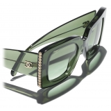 Chanel - Occhiali da Sole Quadrati - Verde Scuro - Chanel Eyewear