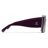 Chanel - Occhiali da Sole Quadrati - Borgogna - Chanel Eyewear