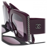 Chanel - Occhiali da Sole Quadrati - Borgogna - Chanel Eyewear