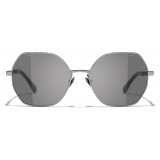 Chanel - Occhiali da Sole Quadrati - Grigio Scuro - Chanel Eyewear