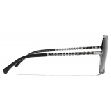 Chanel - Occhiali da Sole Quadrati - Grigio Scuro - Chanel Eyewear