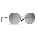 Chanel - Occhiali da Sole Quadrati - Oro Nero Grigio Polarizzate - Chanel Eyewear