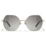 Chanel - Occhiali da Sole Quadrati - Oro Nero Grigio Polarizzate - Chanel Eyewear