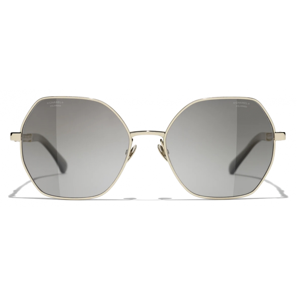 Chanel - Square Sunglasses - Gold Black Gray Polarized - Chanel Eyewear ...