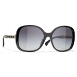 Chanel - Occhiali da Sole Quadrati - Oro Nero Grigio Sfumate - Chanel Eyewear