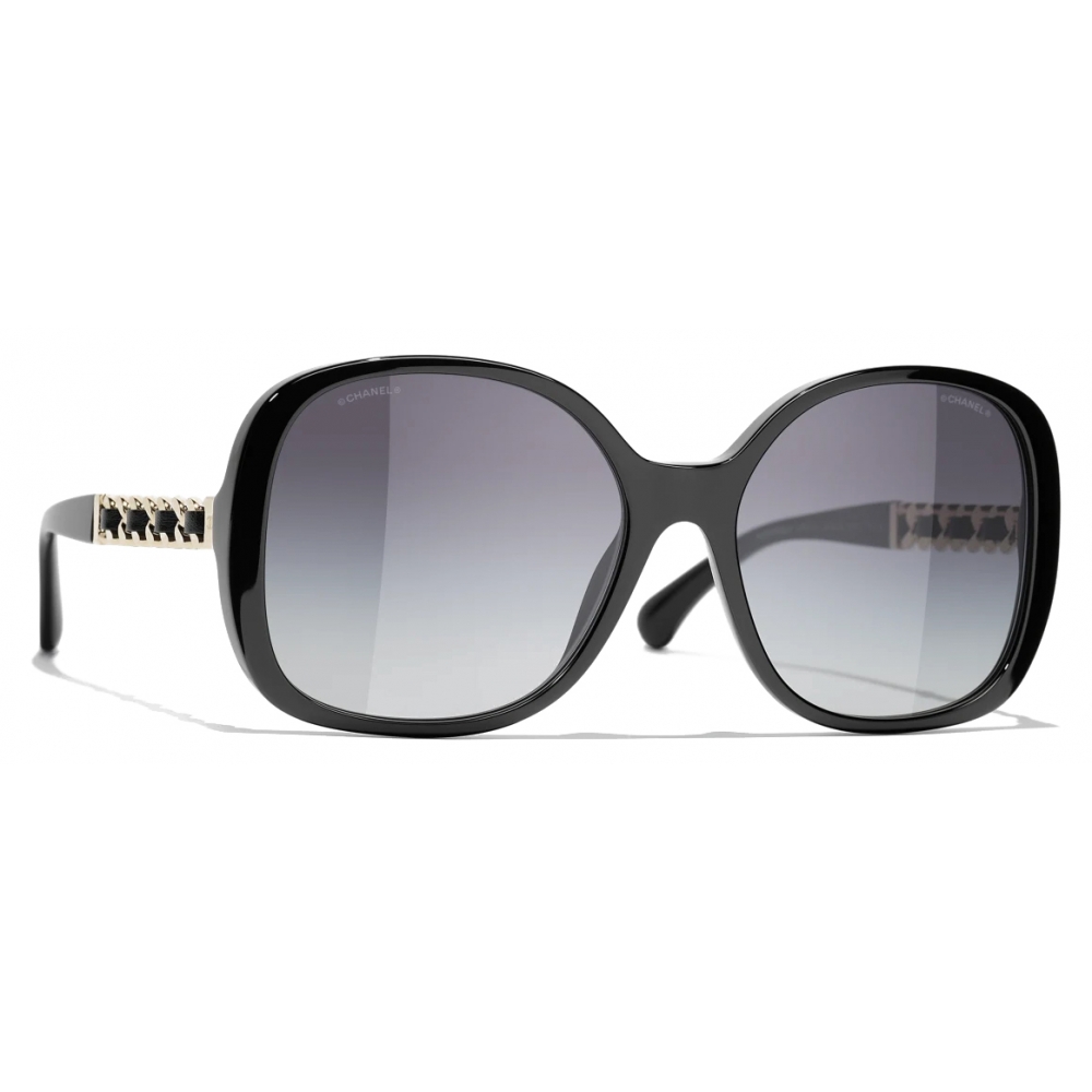 Chanel - Square Sunglasses - Gold Black Gray Gradient - Chanel Eyewear -  Avvenice