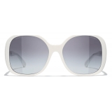 Chanel - Occhiali da Sole Quadrati - Bianco Grigio Sfumate - Chanel Eyewear