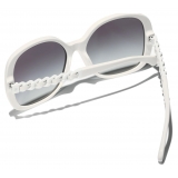 Chanel - Occhiali da Sole Quadrati - Bianco Grigio Sfumate - Chanel Eyewear