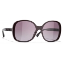 Chanel - Occhiali da Sole Quadrati - Borgogna - Chanel Eyewear