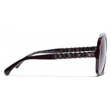 Chanel - Occhiali da Sole Quadrati - Borgogna - Chanel Eyewear