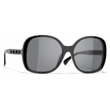 Chanel - Occhiali da Sole Quadrati - Nero Grigio Polarizzate - Chanel Eyewear