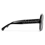 Chanel - Occhiali da Sole Quadrati - Nero Grigio Polarizzate - Chanel Eyewear