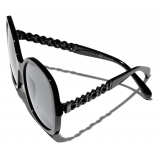 Chanel - Occhiali da Sole Quadrati - Nero Grigio Polarizzate - Chanel Eyewear