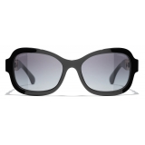 Chanel - Rectangular Sunglasses - Black Gold Gray Gradient - Chanel Eyewear