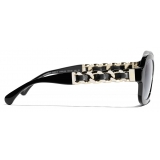 Chanel - Rectangular Sunglasses - Black Gold Gray Gradient - Chanel Eyewear