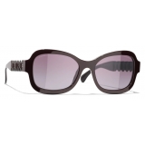 Chanel - Rectangular Sunglasses - Burgundy - Chanel Eyewear