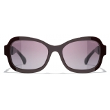 Chanel - Rectangular Sunglasses - Burgundy - Chanel Eyewear