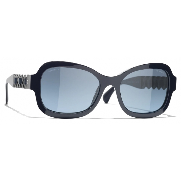 Chanel - Occhiali da Sole Rettangolare - Blu - Chanel Eyewear