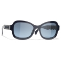 Chanel - Occhiali da Sole Rettangolare - Blu - Chanel Eyewear