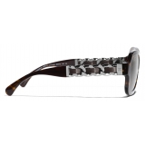 Chanel - Rectangular Sunglasses - Dark Tortoise Brown Polarized - Chanel Eyewear