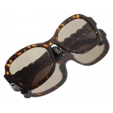 Chanel - Rectangular Sunglasses - Dark Tortoise Brown Polarized - Chanel Eyewear