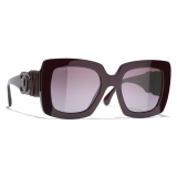 Chanel - Occhiali da Sole Quadrati - Borgogna - Chanel Eyewear