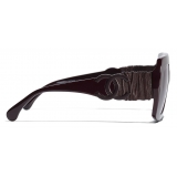 Chanel - Occhiali da Sole Quadrati - Borgogna - Chanel Eyewear