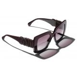 Chanel - Occhiali da Sole Quadrati - Borgogna - Chanel Eyewear