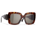 Chanel - Square Sunglasses - Dark Tortoise Brown Polarized - Chanel Eyewear