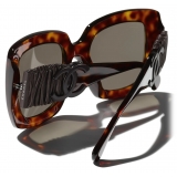 Chanel - Occhiali da Sole Quadrati - Tartaruga Scuro Marrone Polarizzate - Chanel Eyewear