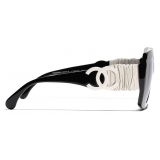 Chanel - Occhiali da Sole Quadrati - Bianco Nero Grigio Sfumate - Chanel Eyewear