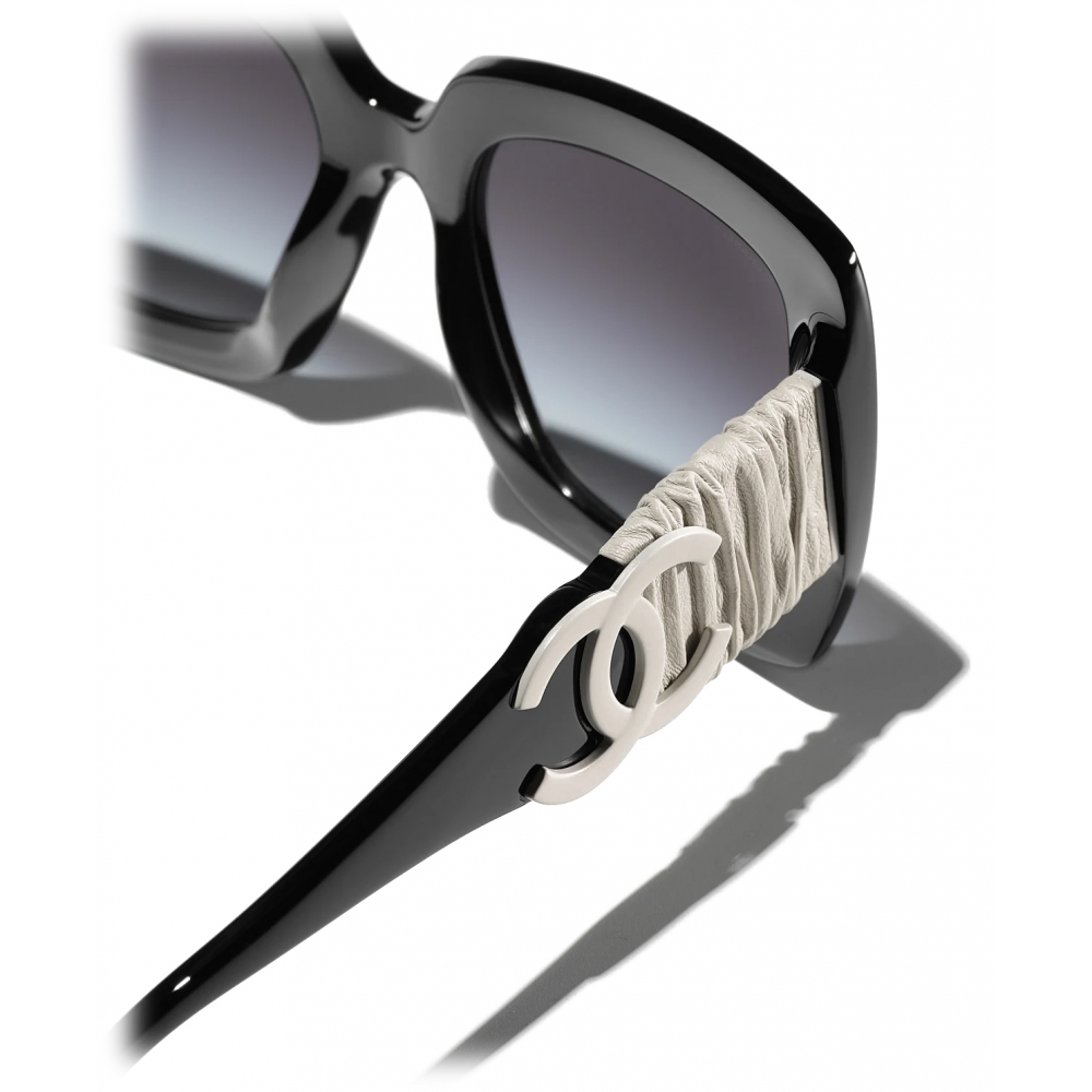Chanel - Square Sunglasses - Black White Gray Gradient - Chanel