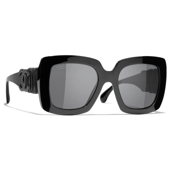 Chanel - Occhiali da Sole Quadrati - Nero Grigio Polarrizate - Chanel Eyewear