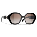 Chanel - Occhiali da Sole Rotondi - Nero Marrone Sfumate - Chanel Eyewear