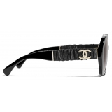 Chanel - Occhiali da Sole Rotondi - Nero Marrone Sfumate - Chanel Eyewear