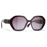 Chanel - Occhiali da Sole Rotondi - Borgogna - Chanel Eyewear