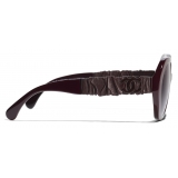 Chanel - Round Sunglasses - Burgundy - Chanel Eyewear