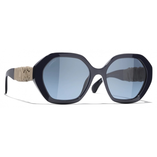 Chanel - Occhiali da Sole Rotondi - Blu - Chanel Eyewear