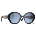 Chanel - Occhiali da Sole Rotondi - Blu - Chanel Eyewear