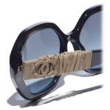 Chanel - Occhiali da Sole Rotondi - Blu - Chanel Eyewear