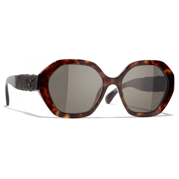 Chanel - Round Sunglasses - Dark Tortoise Brown Polarized - Chanel Eyewear