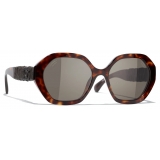 Chanel - Round Sunglasses - Dark Tortoise Brown Polarized - Chanel Eyewear