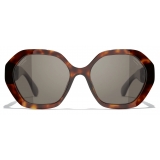 Chanel - Round Sunglasses - Dark Tortoise Brown Polarized - Chanel Eyewear