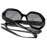 Chanel - Occhiali da Sole Rotondi - Nero Grigio Polarizzate - Chanel Eyewear