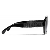 Chanel - Occhiali da Sole Rotondi - Nero Grigio Polarizzate - Chanel Eyewear