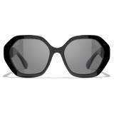 Chanel - Occhiali da Sole Rotondi - Nero Grigio Polarizzate - Chanel Eyewear