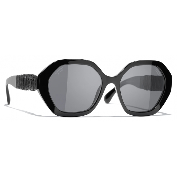 Chanel - Occhiali da Sole Rotondi - Nero Grigio Polarizzate - Chanel Eyewear