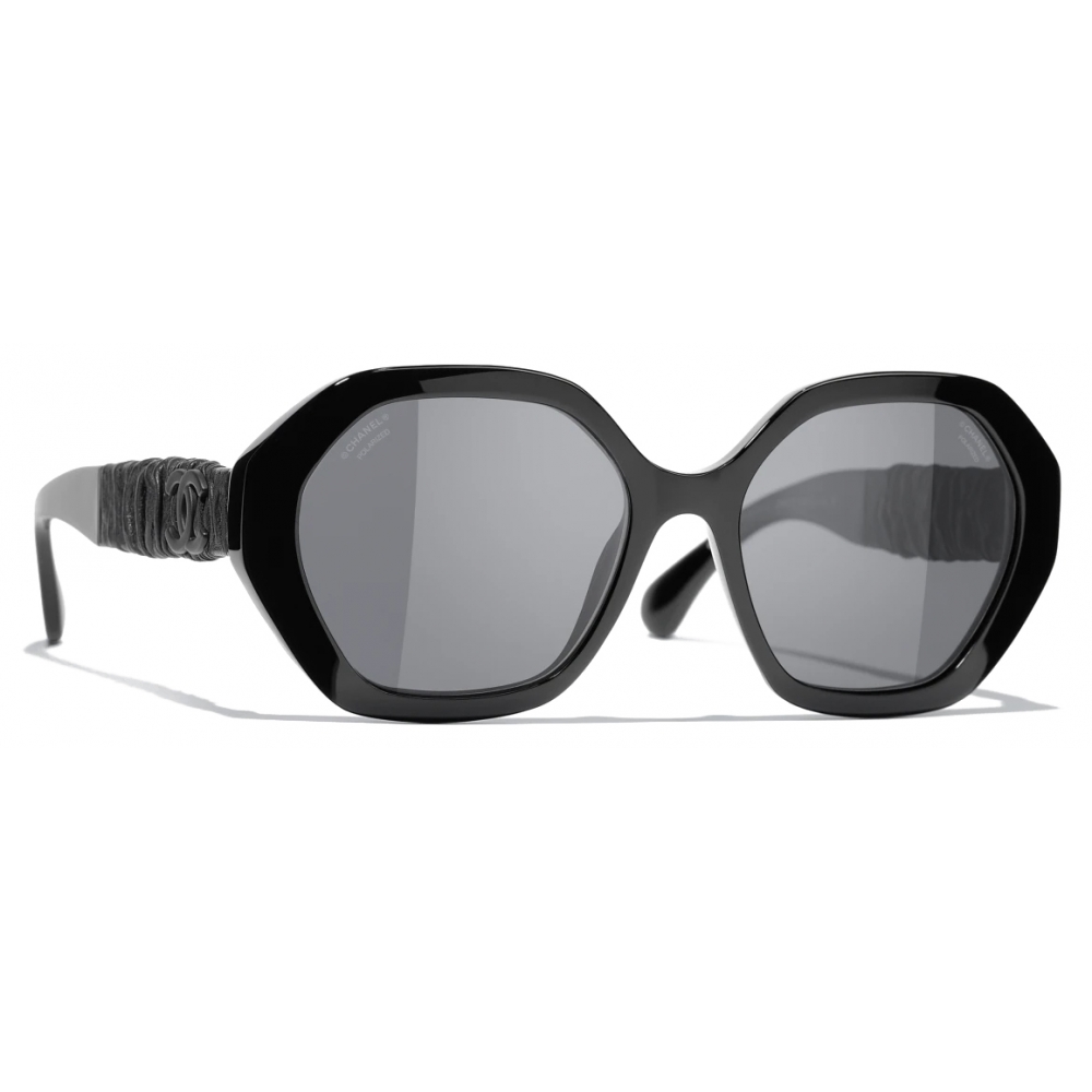 Chanel - Round Sunglasses - Black Gray Polarized - Chanel Eyewear - Avvenice